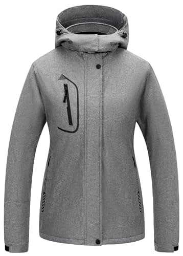 CREATMO US Snow Jackets For Women Coats Womens Ski Snowboarding Jacket Women's Waterproof Warm Winter Coat Outdoor Windbreaker Hiking Charcoal Heather M