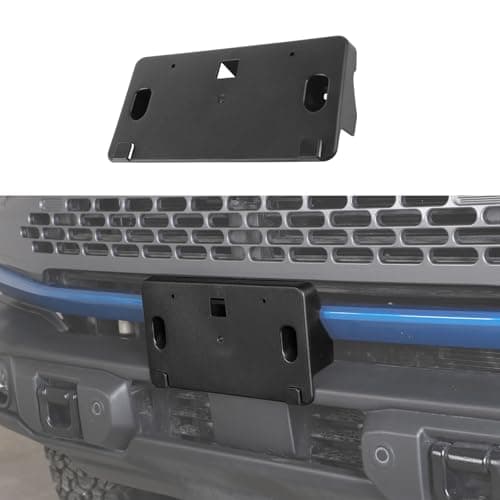 CheroCar Fit for Ford Bronco 2021-2026 Front License Plate Mount Holder Bracket Frame Number Plate Holder Registration Plate Frame Exterior Accessories ABS Black