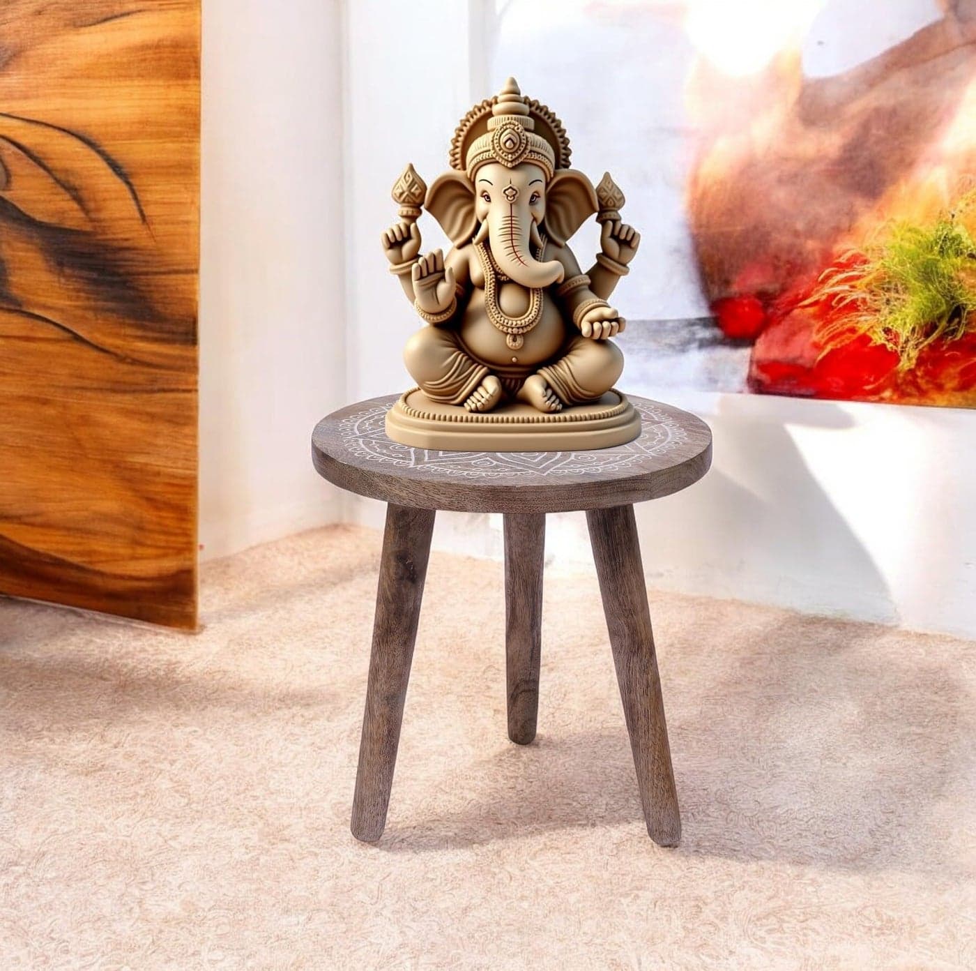 THE URBAN STORE Side Table, End Table, Night Stand Wooden Antique Burnt Finish Color 12"x12"x12" Pack of One French Country Style Elegantly Hand Crafted for Home and Office Decor TUSTB36