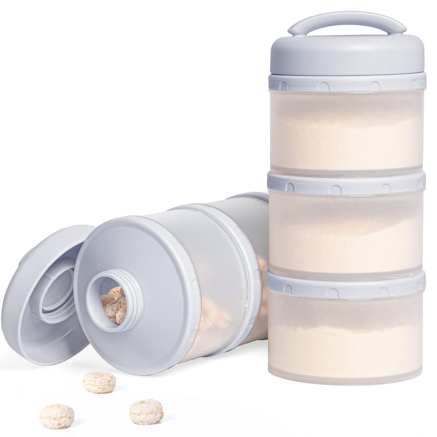 Termichy Stackable Formula Dispenser Portable Milk Powder Container 2 Pack Grey