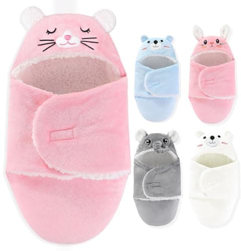 SEVDO Swaddles for NewbornsPersonalized Baby Sleep SackInfant Cute Plush Receiving Blanket 06 Months for Girl Boy Pink Cat