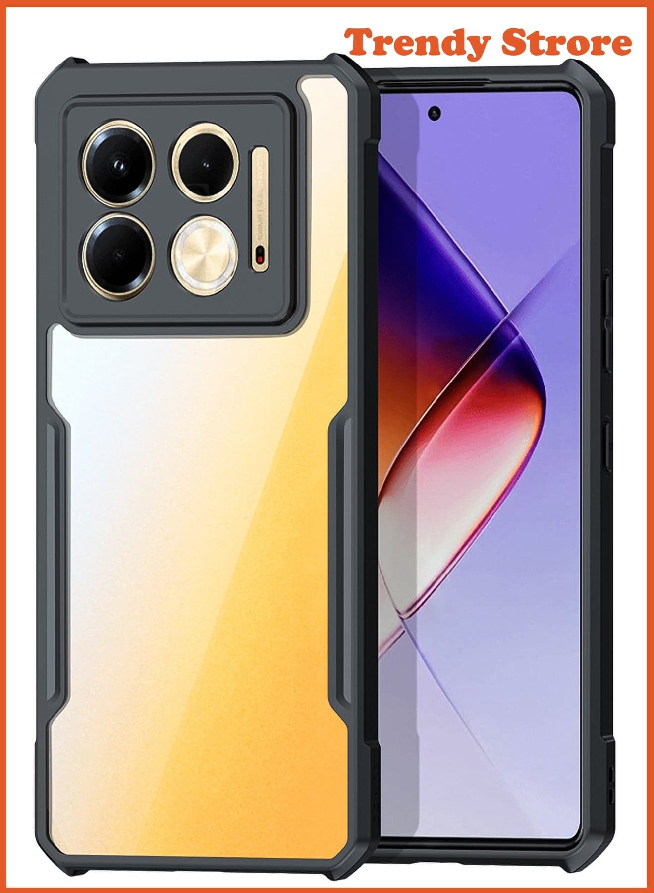For Infinix Note 40 5G Cover, Camera Lens Protection Case, TPU Shockproof Airbags Bumper Mobile Phone Back Cover, Anti-Yellowing Slim Fit Protective Casing