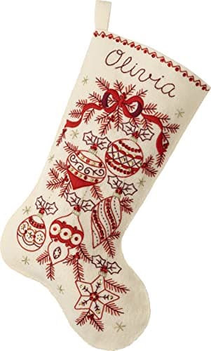 Bucilla Felt Applique 18 Stocking Making Kit Classic Christmas Perfect for DIY Arts and Crafts 89532E