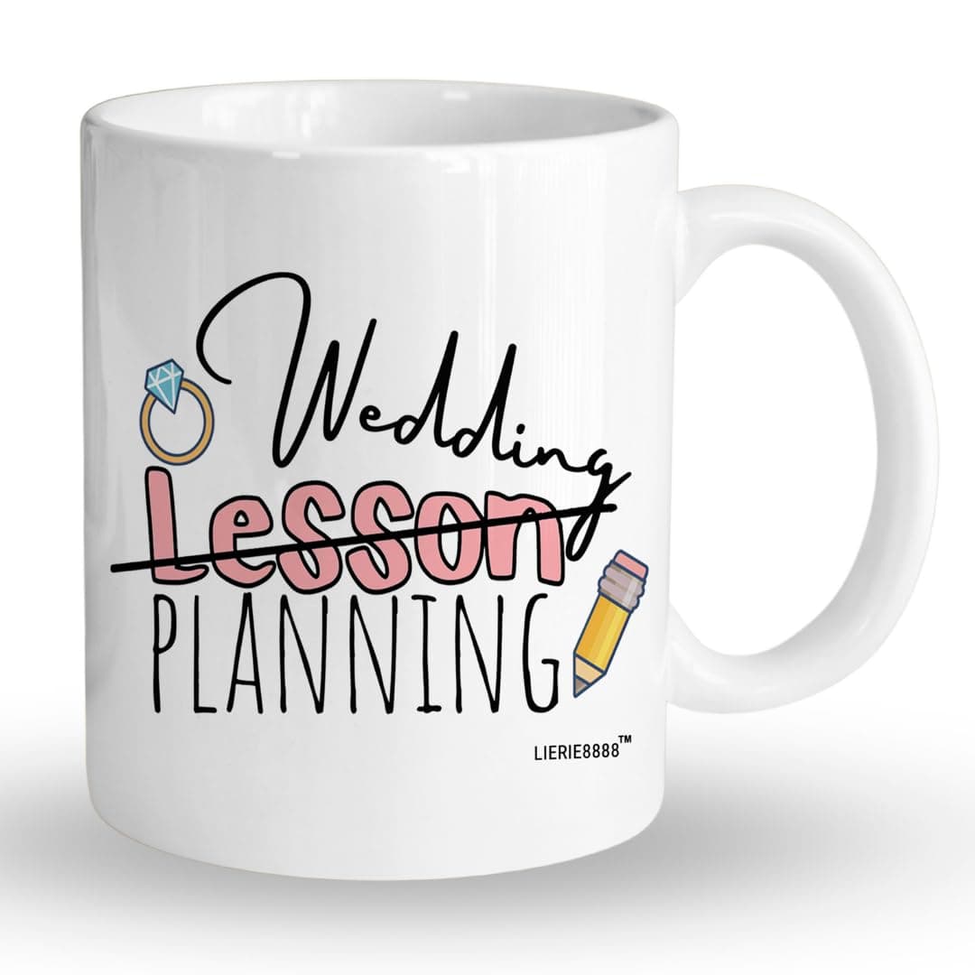 LIERIE8888 Christmas Gifts for Teacher Teacher Wedding Lesson Planning Mug Bride Gifts Mrs Cup for Soon To Be Bride Engaged Coffee Mug