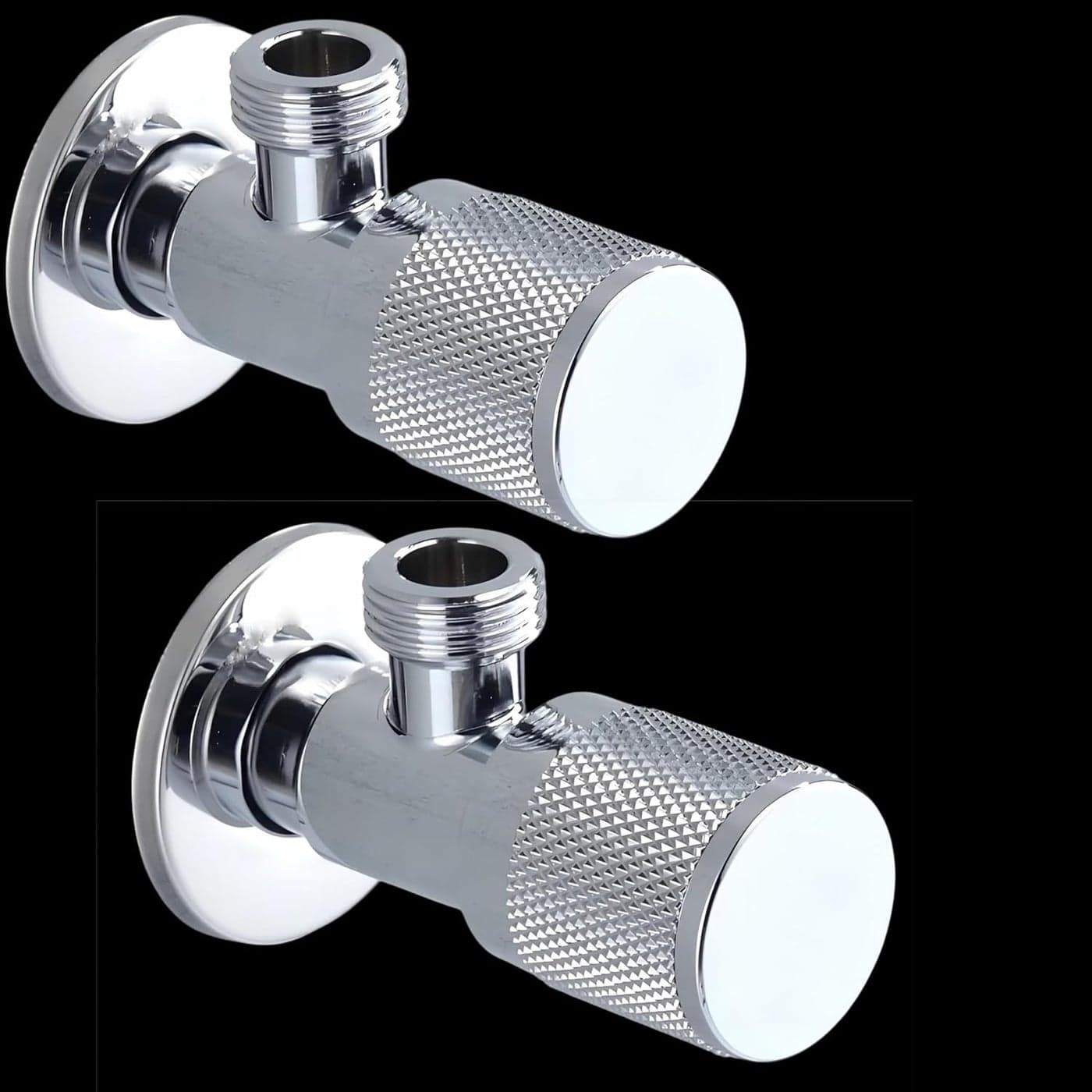 Carnival Chrome Angle CockChrome Angle Valve For Geyser Washbasin and Bathroom With Wall Flange Angular Stop Cock Tap Faucet Premium Chrome Finish Pack of 2