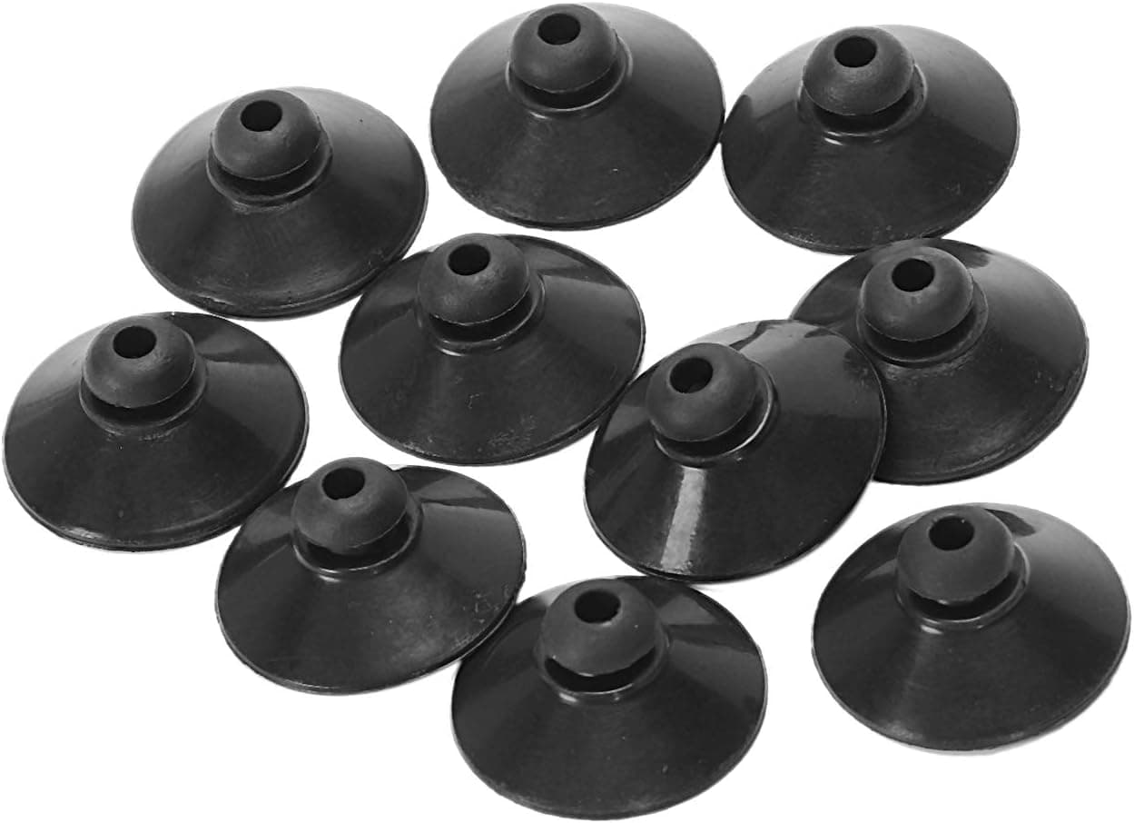 Premier Plants Soft Black Silicone Suction Cup Holder Sucker Clip for Aquarium Fish Tank (10 Pieces)