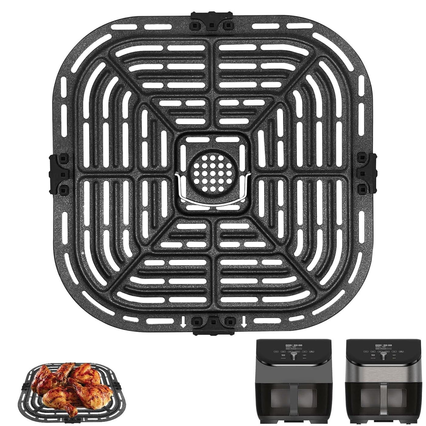 GWYSY Air Fryer Replacement Parts for Instant Vortex Plus 6QT instant pot vortex plus 6QT Clear Cook Air Fryer air fryer accessories Accessory NonStick Grill Pan Grill Plate Rack Tray Crisper Plate