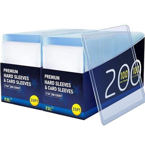 400 Hard Plastic Card Sleeves Premium Baseball Card Protectors 3x 4 Trading Cards Sleeves Sports Game Cards Holder Top Cases 200 Hard Sleeve 200 Soft Sleeve
