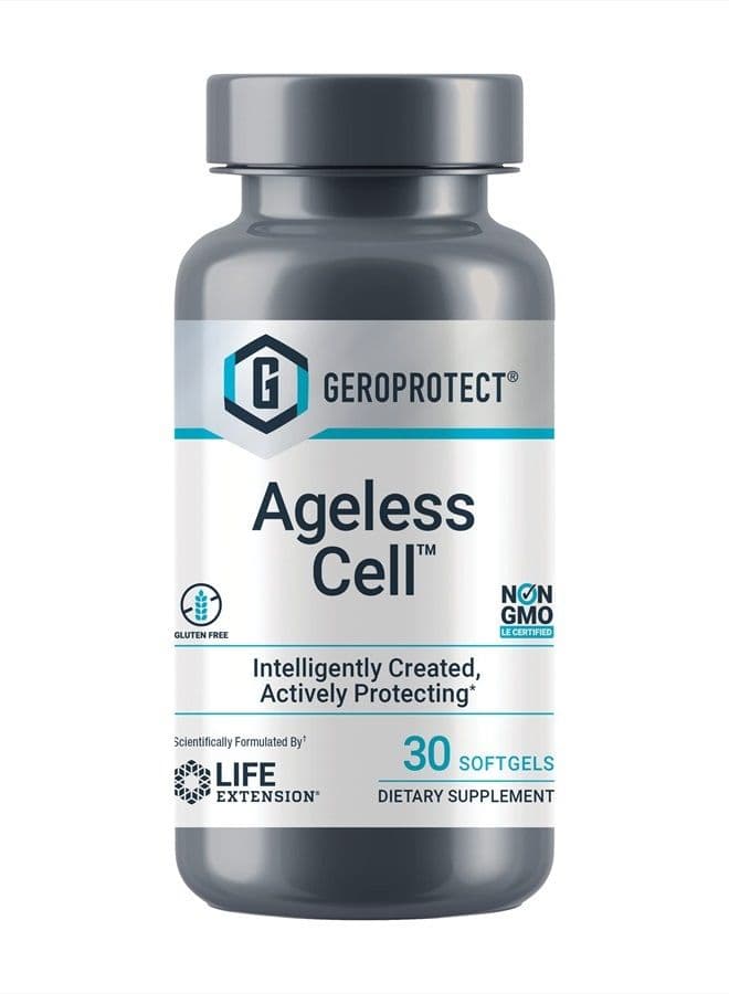 GEROPROTECT Ageless Cell – Anti-aging Cellular Rejuvenation & Energy, Promotes Youthful Cellular Metabolism, Support Organ Health - Gluten-Free, Non-GMO - 30 Softgels