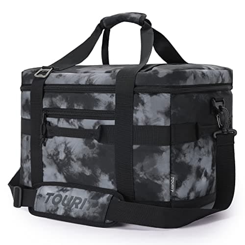 TOURIT Insulated Collapsible Cooler Bag, 48-Can 32L Large Soft Cooler for Picnic, Beach, Work, Travel, Tie-Dyed Black