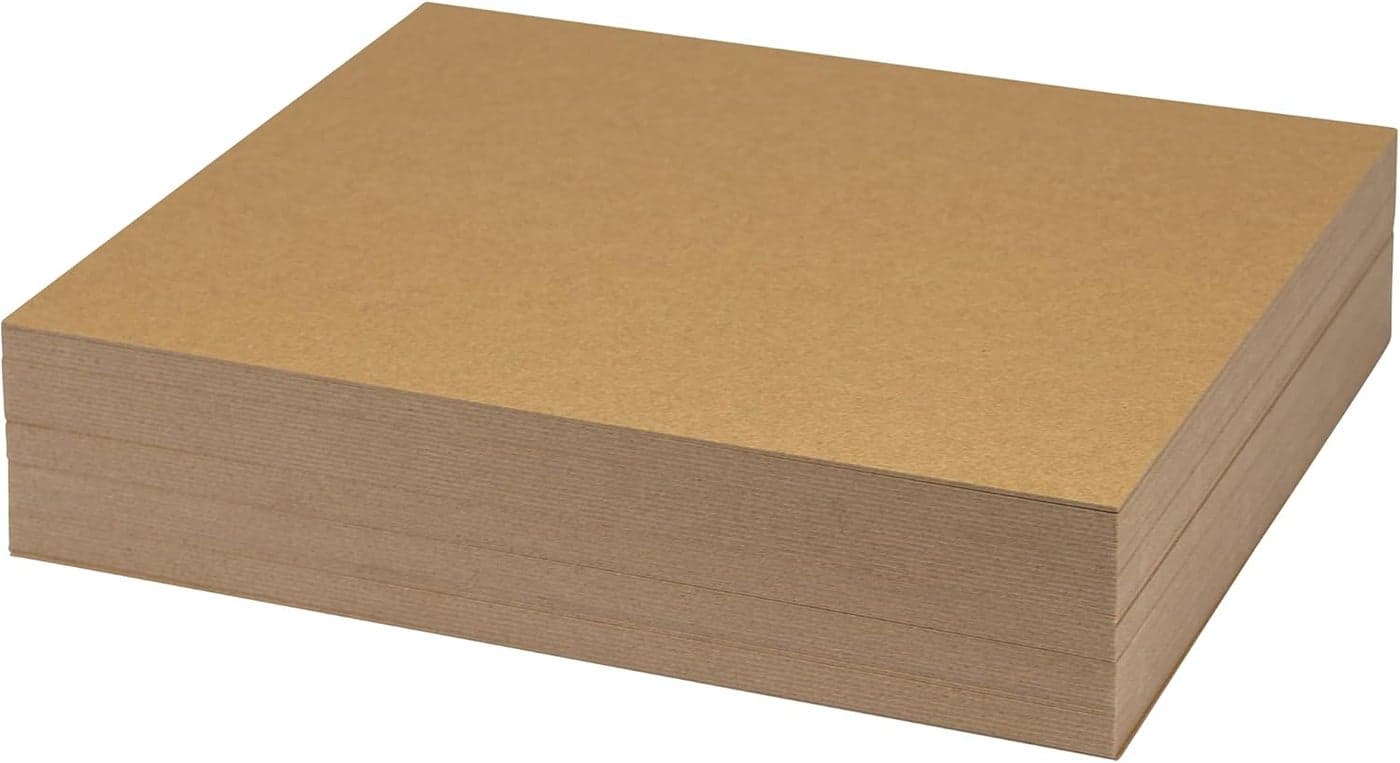 Samsill Chipboard Sheets 85 x 11 Inches 50 Pack Acid Free 0057 Heavy Weight Brown Create ThreeDimensional Embellishments for Cards Mixed Media Crafts Fabric Organizer