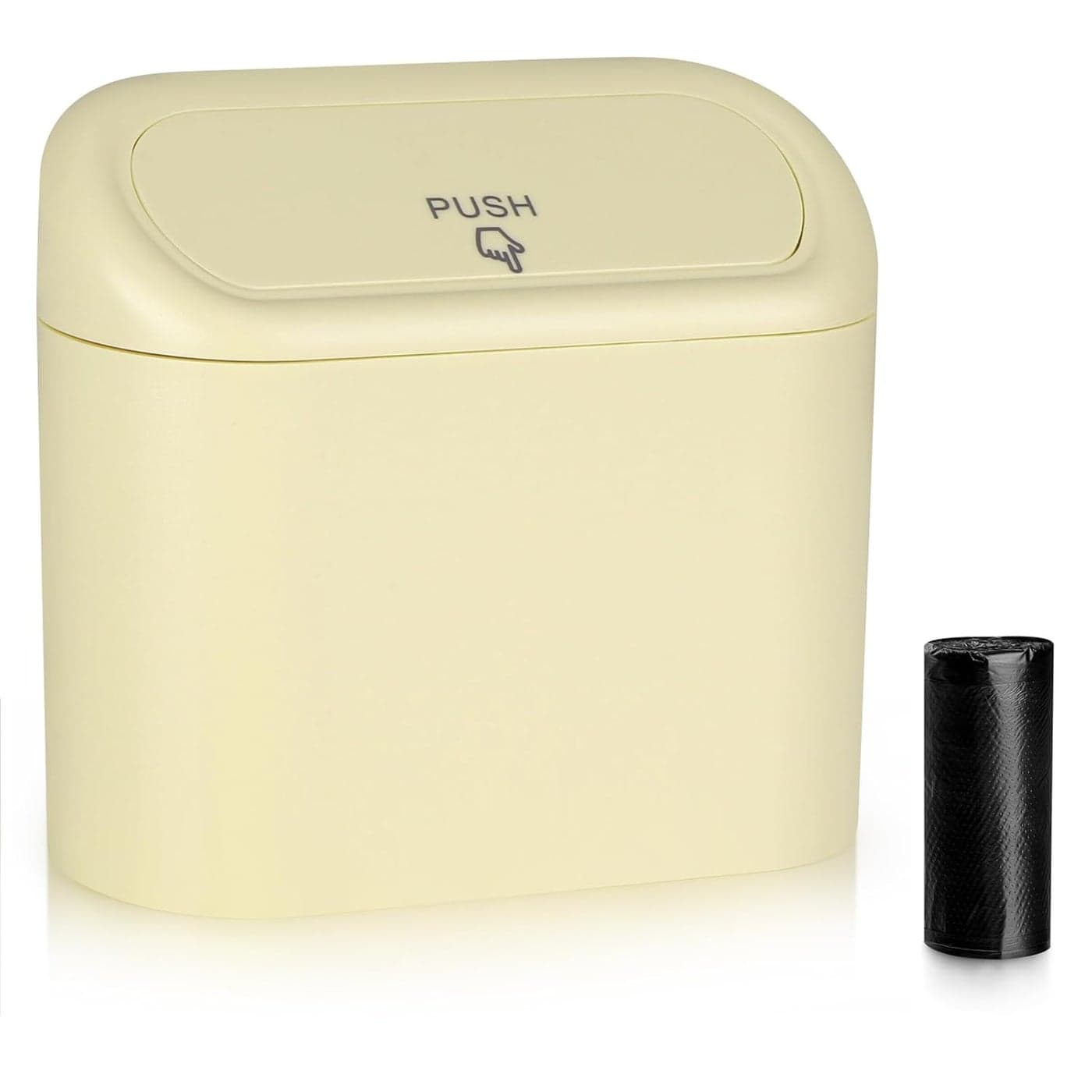 Accmor Portable Car Trash Can with Lid and Trash Bag - Beige