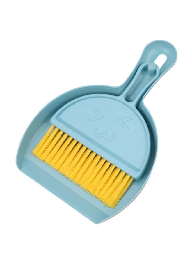 Mini Desktop Dustpan and Brush Set - Keyboard Gap Cleaning Brush with Soft Bristles, Multi-Functional Crevice Duster for Desk Sofa Bed, Hanging Storage Home Portable Cleaning Kit Nordic Blue ,20.5 x 10.5cm