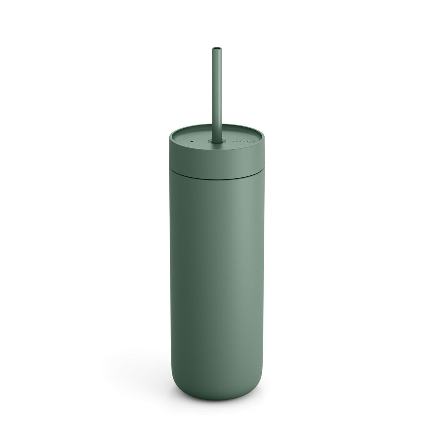Fellow 20 oz Carter Cold Tumbler SpillResistant Straw Lid Stainless Steel VacuumInsulated Cup with Ceramic Interior and Reusable Straw for Cold DrinksFits Cup HoldersDishwasher SafeSmoke Green