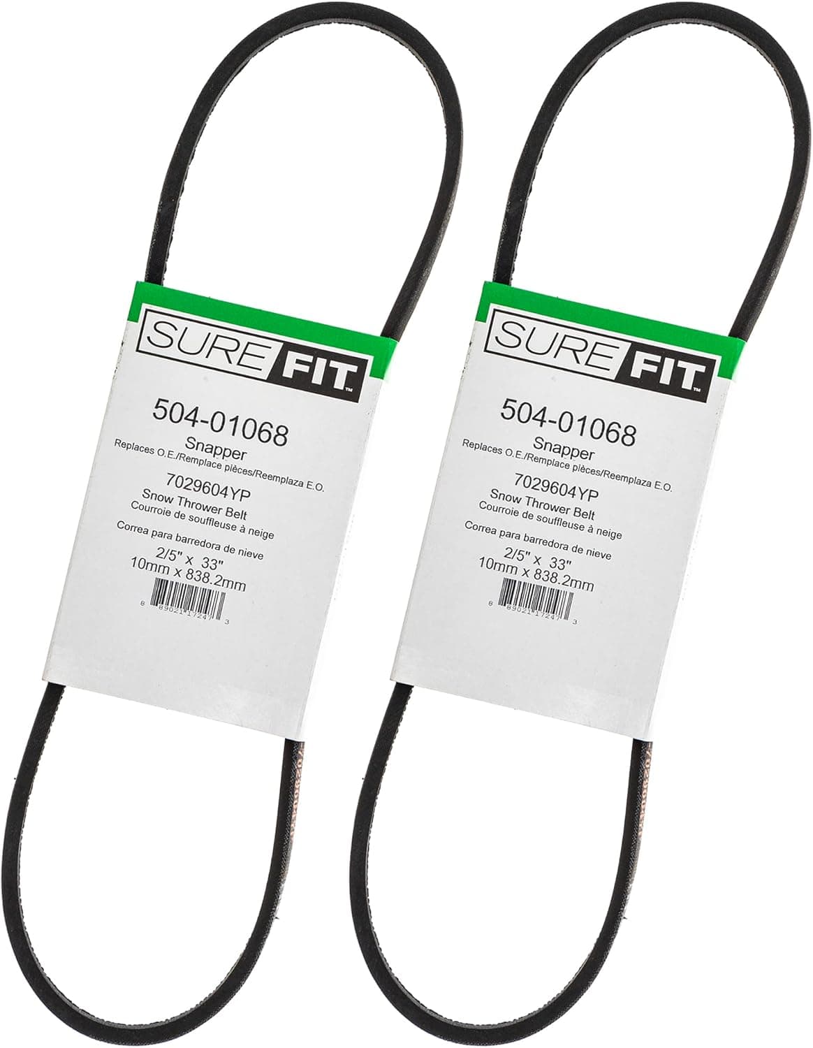 SureFit Auger Drive Belt Replacement for Snapper 29604 7029604YP 7029604 3200 C3203 20 Snow Throwers 2 Pack