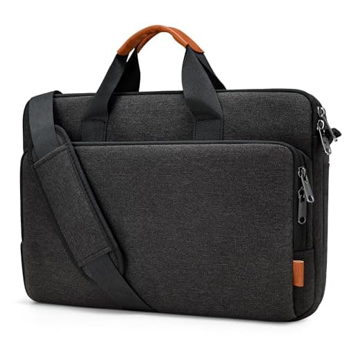 bagasin 17 17.3 18 inch Laptop Computer PC Shoulder Bag Carrying Case, Water-Repellent Fabric Briefcase, Lightweight Toploader, Business Casual or School