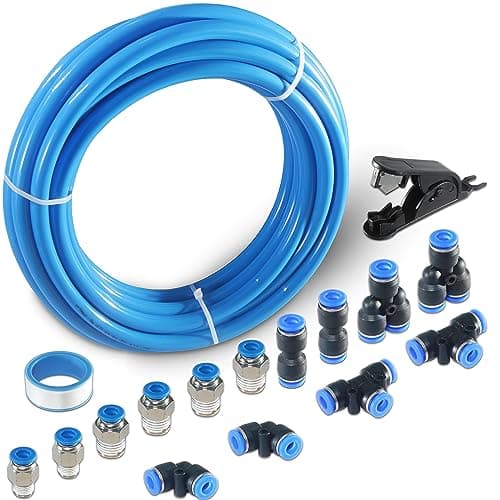 MSAEIQUN Pneumatic Tubing Blue PU Air Hose Pipe Tube Kit 14 OD 16 ID 12 Meter 394ft for Air Line or Fluid Transfer 14 x 12M 14 x 12m blue