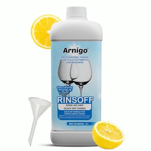 Arnigo Dishwasher Rinse Aid 1000 ML Liquid - Shine and Dry | Suitable for All Brands Dishwasher Machines