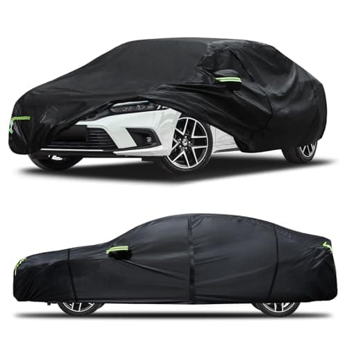 Car Cover Custom Fit for Honda Civic 1991-2025,Toyota Corolla 2000-2025,6 Layers Truck Cover Waterproof All Weather for Automobiles,Outdoor Full Exterior Cover,Rain, Sun, Wind Protection,Black