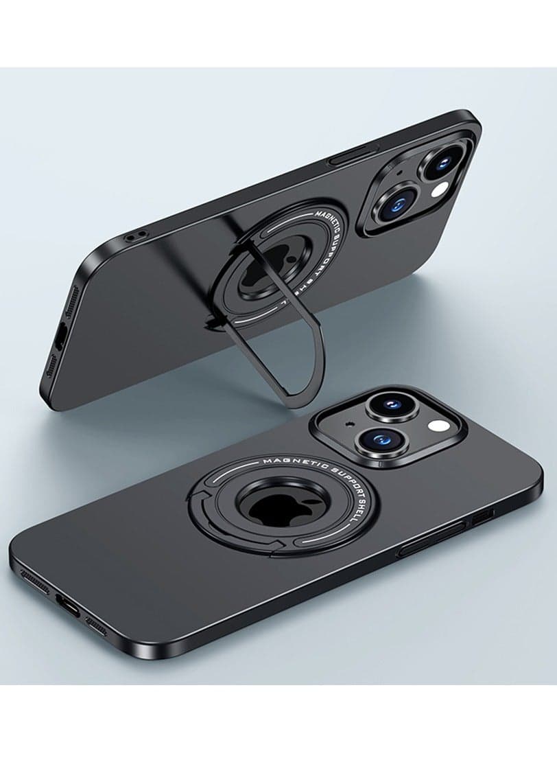 Luxury Magnetic Case For iPhone 15 Plus With Mobile Phone Holder Hide Stand Hard Cover