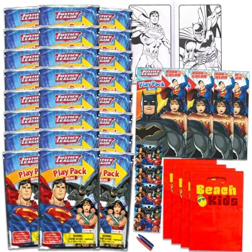 DC Comics Superman Mini Party Favors Set Bundle with 24 Superman Play Packs with Coloring Pages and More Super Hero Party Supplies