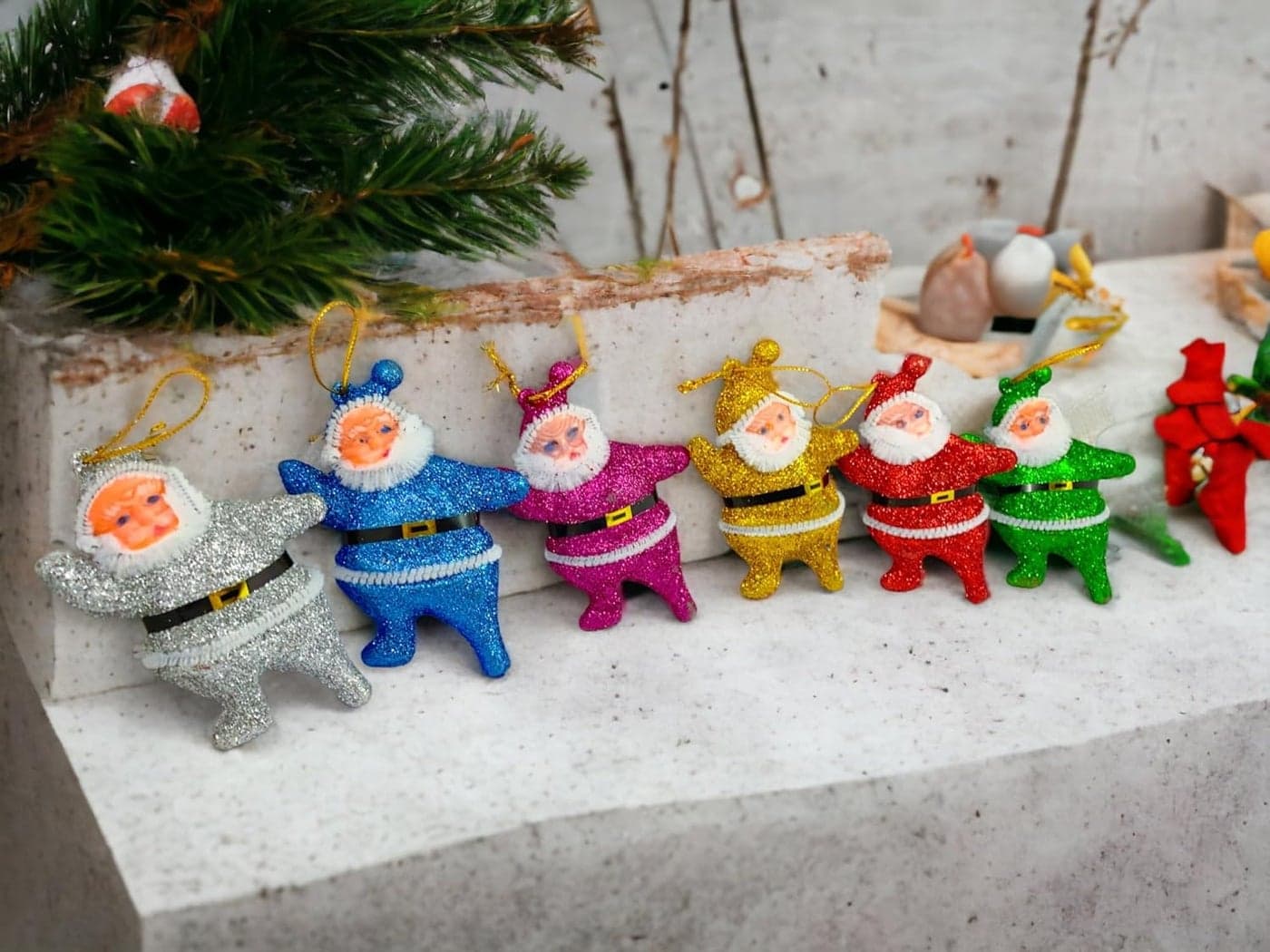 Evisha 6 Multi Big Santa Claus Toys Christmas Tree Hanging Decorations Xmas Tree Ornaments Red Santa Claus Style Christmas Tree Party Hanging Decorations for Christmas Home Decoration