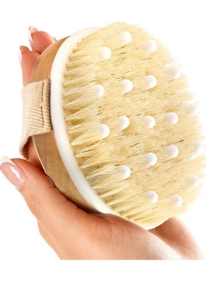Dry and Bath Body Brush, Reduce Cellulite, Dry Brush for Cellulite and Lymphatic Drainage, Exfoliating Brush with Soft Massage Nodules, Shower Brush Body Scrubber