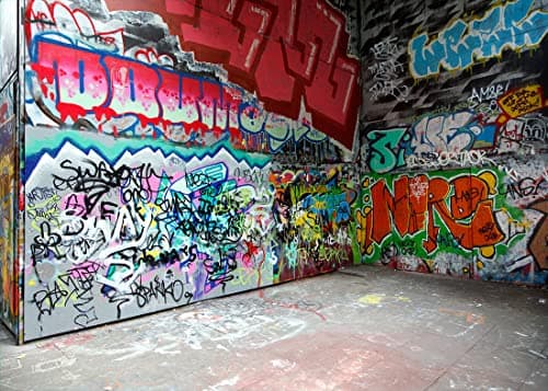 BELECO 7x5ft Fabric Urban Street Graffiti Photography Backdrop Abstract Art Wall Painting Colorful Graffiti Background for 80'S Party Decor Hip Hop Punk Style Backdrop Photo Shoot Studio Props
