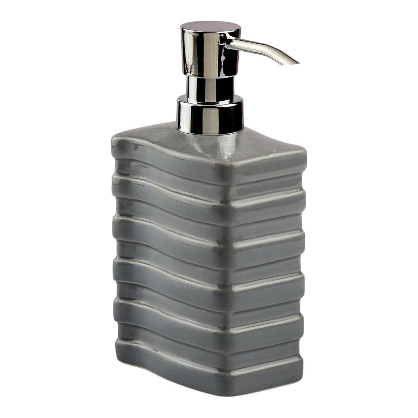 Ceramic Soap Dispenser with Stylish Refillable Pump Bottle for Bathroom Handwash Kitchen Wash Basin Perfect for Hand Soap Lotion and More Grey Set of 1 10613