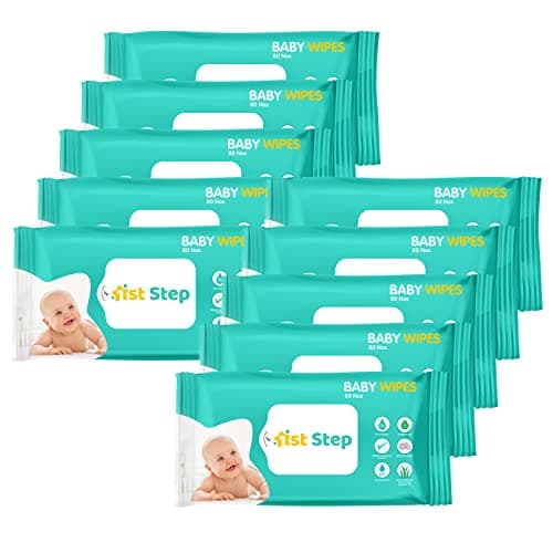 1st Step Baby Wet Wipes Enriched With Aloe-Vera And Jojoba Oil (80Pcs, Pack Of 10)
