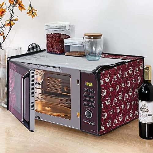 Glassiano Microwave Oven Cover for LG 28 Litre Convection Microwave Oven MC2886BRUM, Black