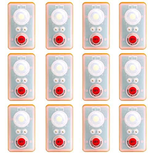 WICKED Life Jacket LED Strobe Light for Emergency Overboard Survival; Water Activated High Intensity Beam Long Range Rescue (12 Pack)