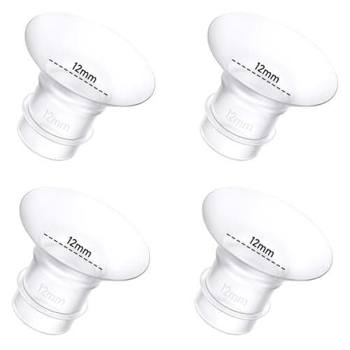 4Pcs Breast Pump Flange Insert 12mm Compatible with MomcozySpectraMedelaeufyElvieLansinohParuu P10 Breast Pump Fit for Momcozy M5M9M6V2 ProV2 proS12 Proeufy E10 S1 S1 Pro 24mm Flange