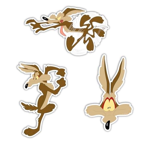Elektroplate Officially Licensed Looney Tunes Wile E Coyote Dynamic Decals Premium AutomotiveGrade All Weather Vinyl Stickers for Car Water Bottle Laptop Phone More Made in USA Set of 3