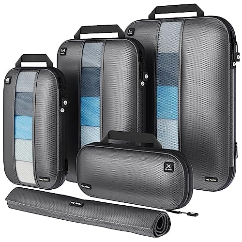 Premium Ultralight Compression Packing Cubes for Travel Bag Factor Luggage Organizer Set Grey 5 Set