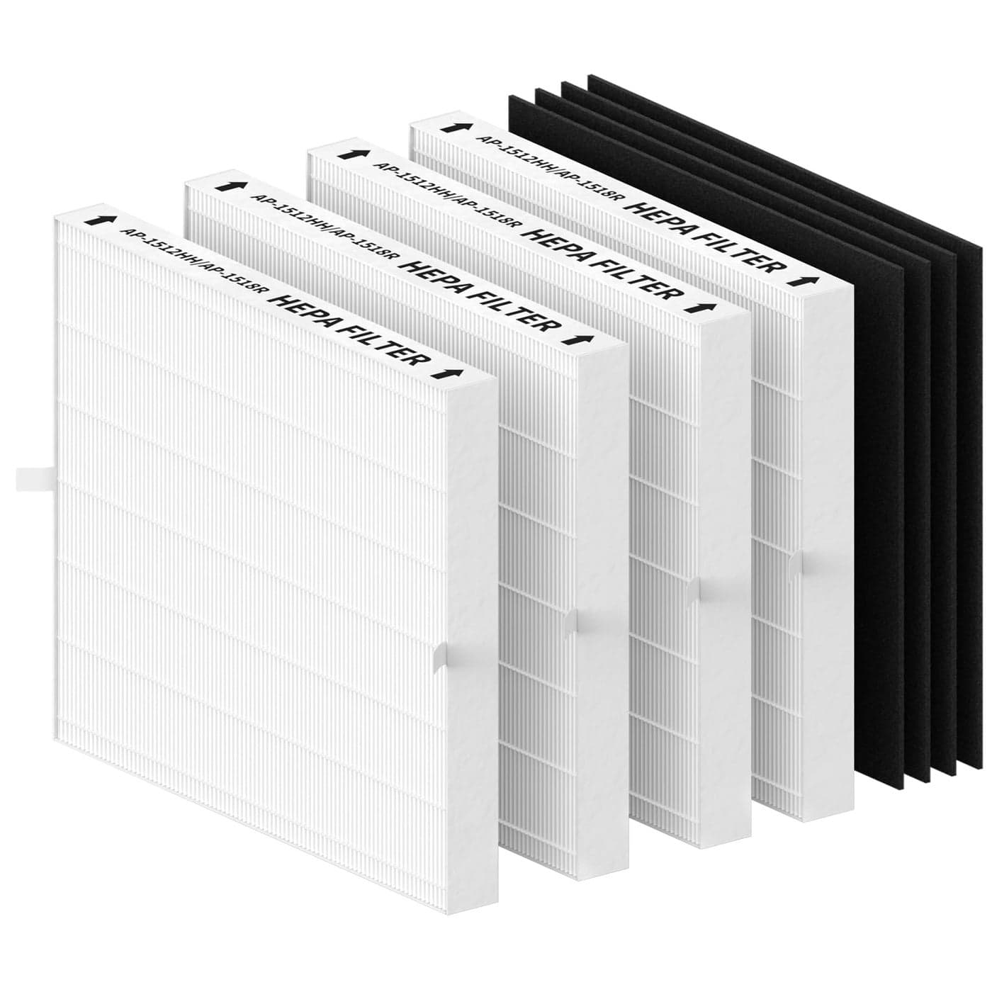4 Pack AP1512HH Replacement Filter Set for Coway Airmega AP1512HH and and Airmega 200M air Purifier Compared to Part 3304899 4 True HEPA 4 Carbon Filters