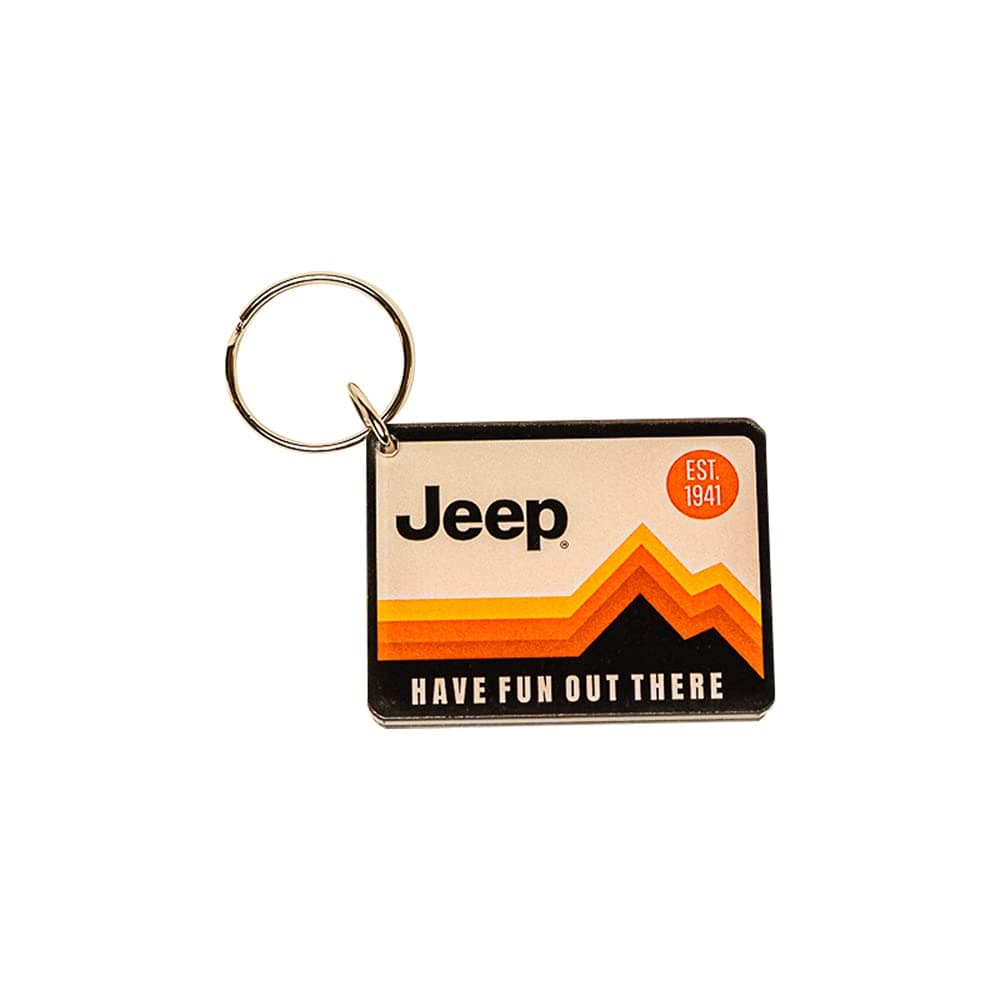 Jeep Have Fun Out There Acrylic Keychain Durable 175 x 225 Accessory Enthusiasts Made in USA