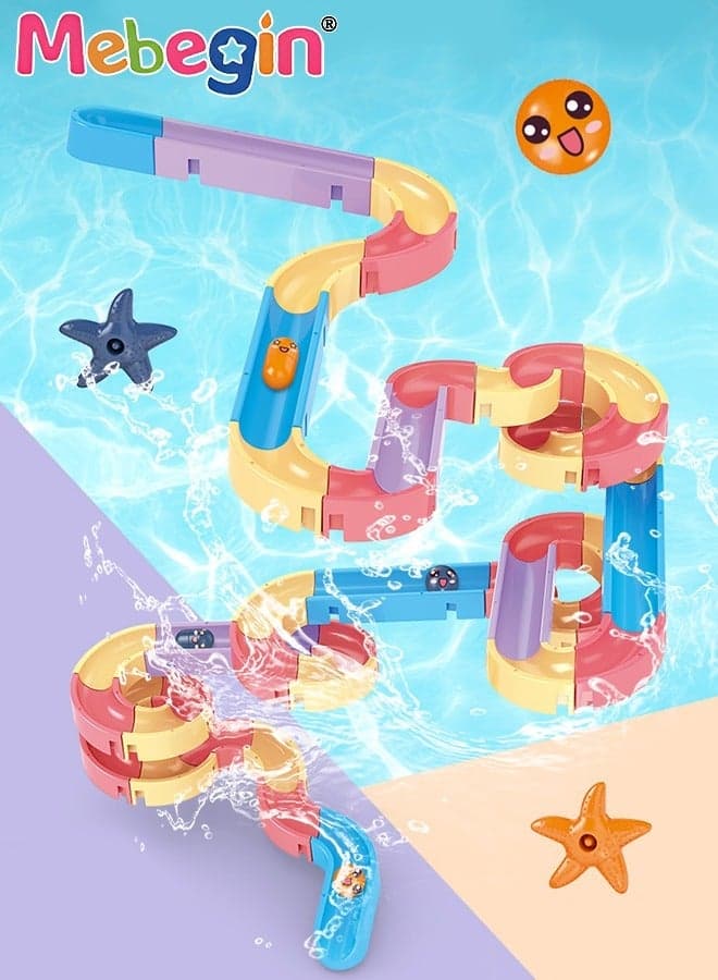 78 Pcs Baby Bath Toys, Colorful Slide Shower Toy, DIY Slideway Toy Set with Powerful Suction Cups, Educational Sliding Track Water Toys, Creative Fun Bath Track Game, Perfect Gift for Kids