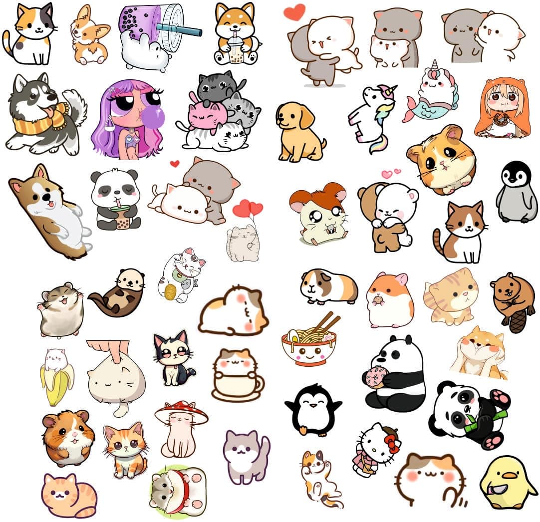 Zesta Aesthetic Stickers for Laptop/Waterproof Anime Decal for Books/Vinyl Sticker for Fridge/Easy to Use Korean Car Sticker Kawaii Cute Stickers (Kawaii Cute Stickers)
