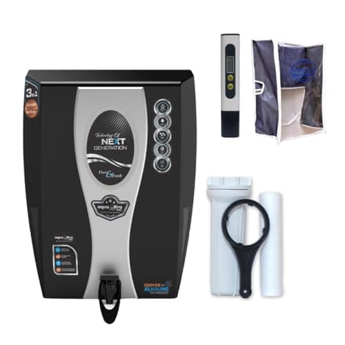 Aqua Ultra Water Purifier Filter for Home – Smart RO+UF+TDS Control+ UV LED Tank | with Digital TDS Meter & Protective body cover & Pre Filter set | Ideal for Borewell/Tanker/Municipal Water