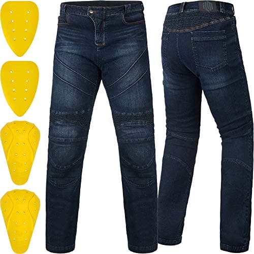 ILM Motorcycle Dirt Bike Pants for Men CE Armored Motocross Riding Gear Jeans Motorbike Adventure Touring Pant BJN01 Gray