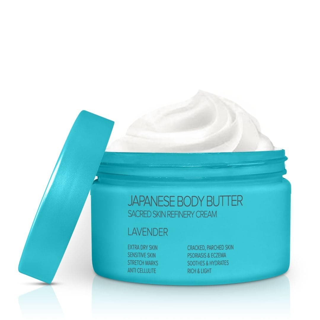 Onsen Japanese Body Butter for Women Skin Refinery Cream Natural and Organic Shea Butter Moisturizing Clear Skin Exfoliator with Coconut Oil and Vitamin E 86 fl oz 255 ml Lavender