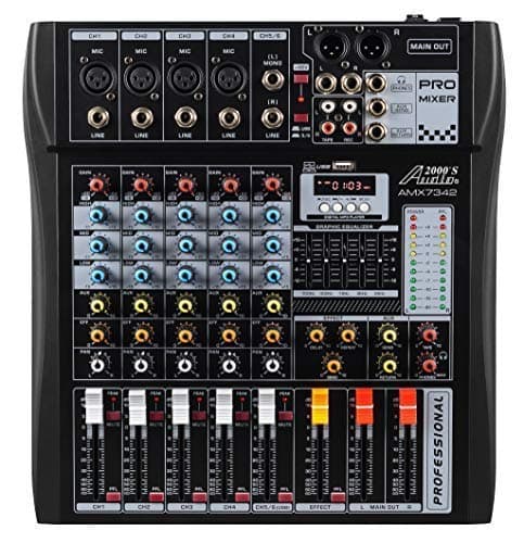 Audio2000S AMX7342 SixChannel Audio Mixer with USB Interface and Sound Effect