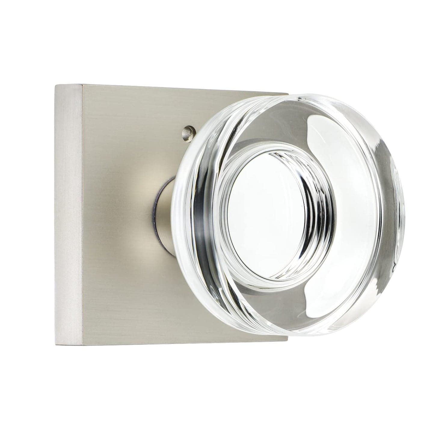 Coolnews Crystal Door Knobs with Lock Satin Nickel Finish for Bathroom Bedroom Privacy