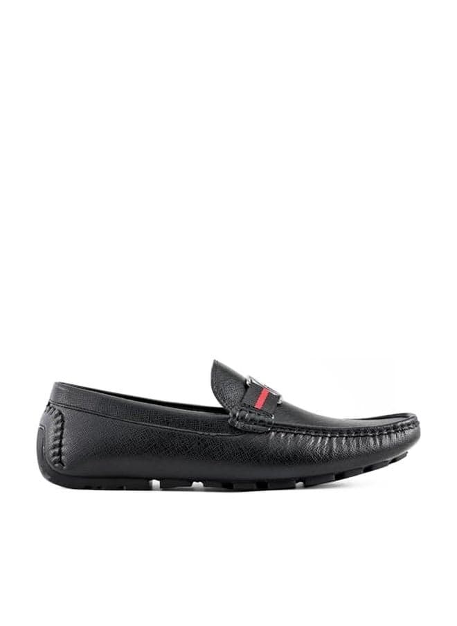 Guess Men's ASKERS Driving Style Loafer, Black Saffiano 004, 7.5