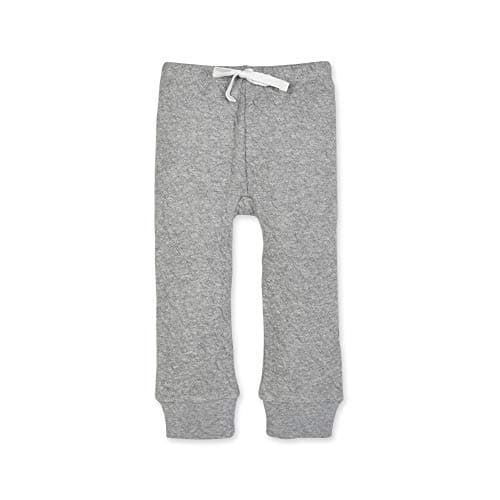 Burt's Bees Baby Unisex Baby Sweatpants, Knit Jogger Pants, 100% Organic Cotton Pants, Quilted Heather Grey, 3-6 Months US