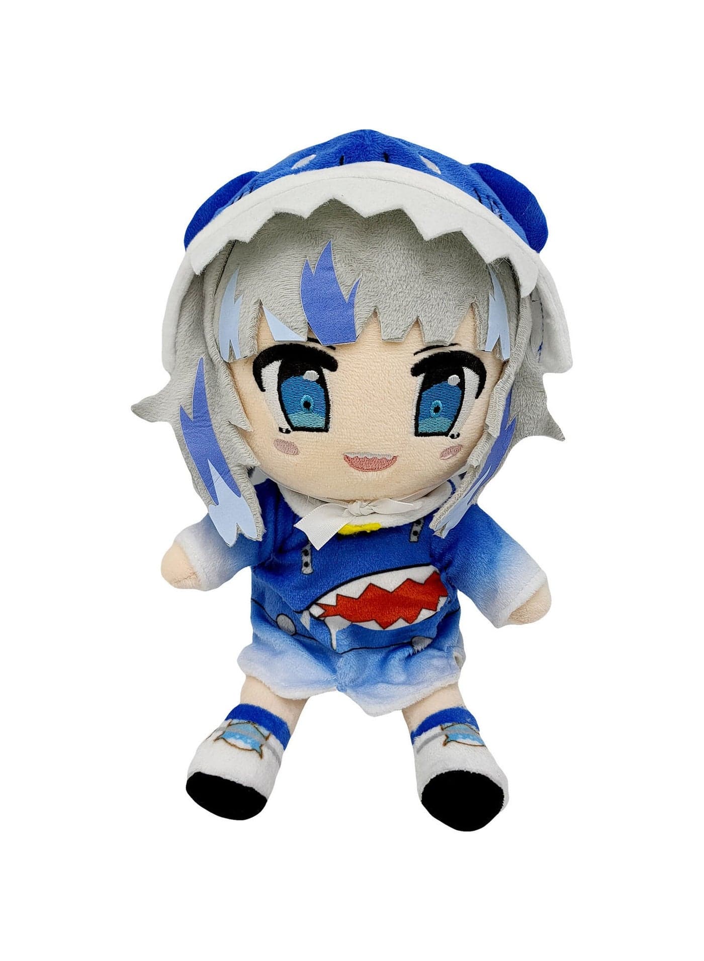 New dino gura plush shark baby little gura blue gura plush toy doll, doll for fans, home decoration (22cm)