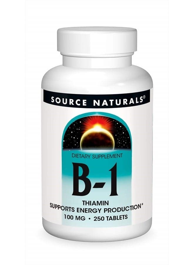 Vitamin B-1 Thiamin 100 mg Supports Energy Production - 250 Tablets