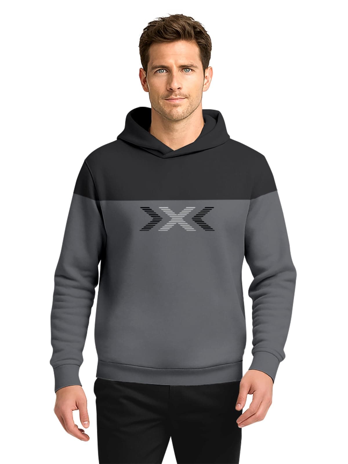 BULLMER Trendy Cotton Blend Sweatshirt for Men | Stylish Full Sleeve Mens Sweatshirts & Hoodies for Winter Wear_Grey_Small