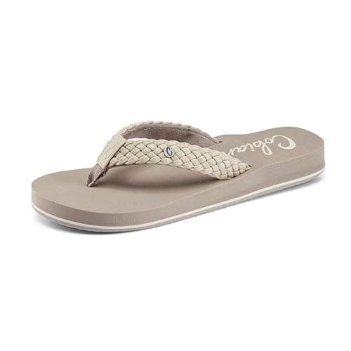cobian Women's Braided Bounce Sandal,Cream,8 M US